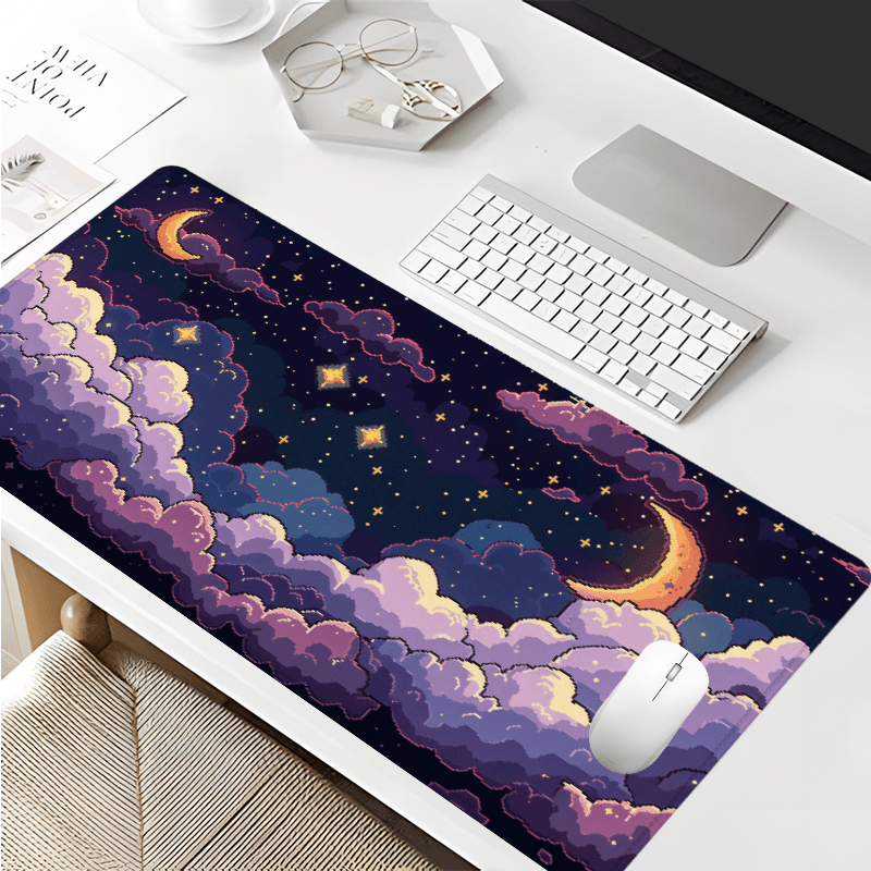 Tradescantia Purple - Purple Starry Night Cloud Mouse Pad